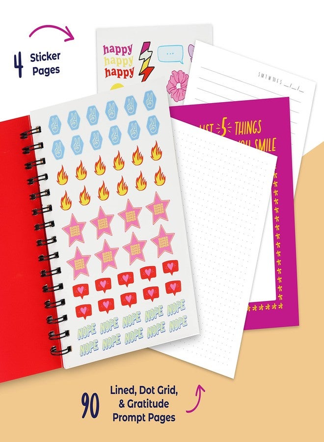DOODLE HOG Gratitude Journal for Kids, Teens - 100 Page Diary With Writing Prompts. Affirmation Journal Includes Stickers & Unique Gratitude Poster. Gifts Ideas for 10 11 12 Teenagers. Stuff for Teens - Image 4